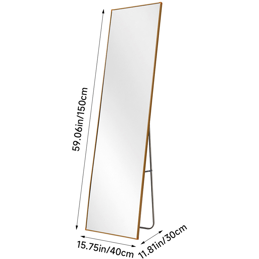 Living and Home Gold Slim Full Length Wall Mounted Mirror 150cm Image 8