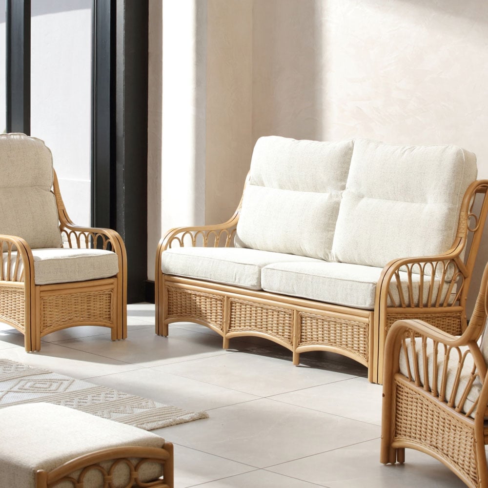 Desser Furniture Vale 3 Seater Light Oak Athena Plain Suite Image 8