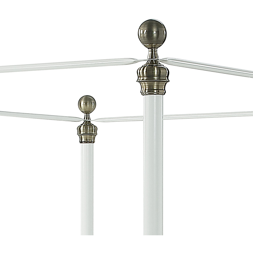 OAT Home Marylebone King Size White and Brass Metal 4 Poster Bed Frame Image 5