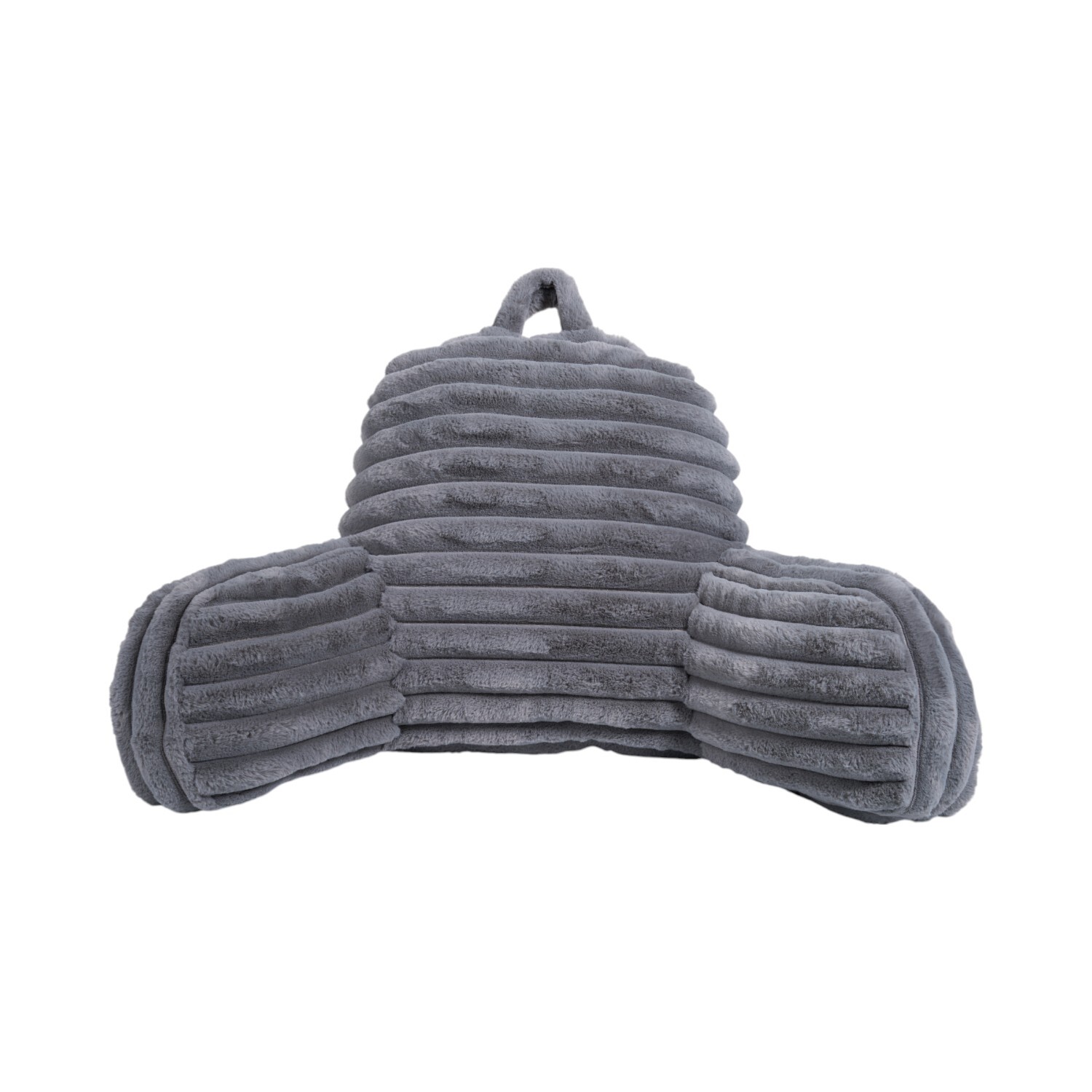 Ribbed Faux Fur Cuddle Chair Grey Image 1