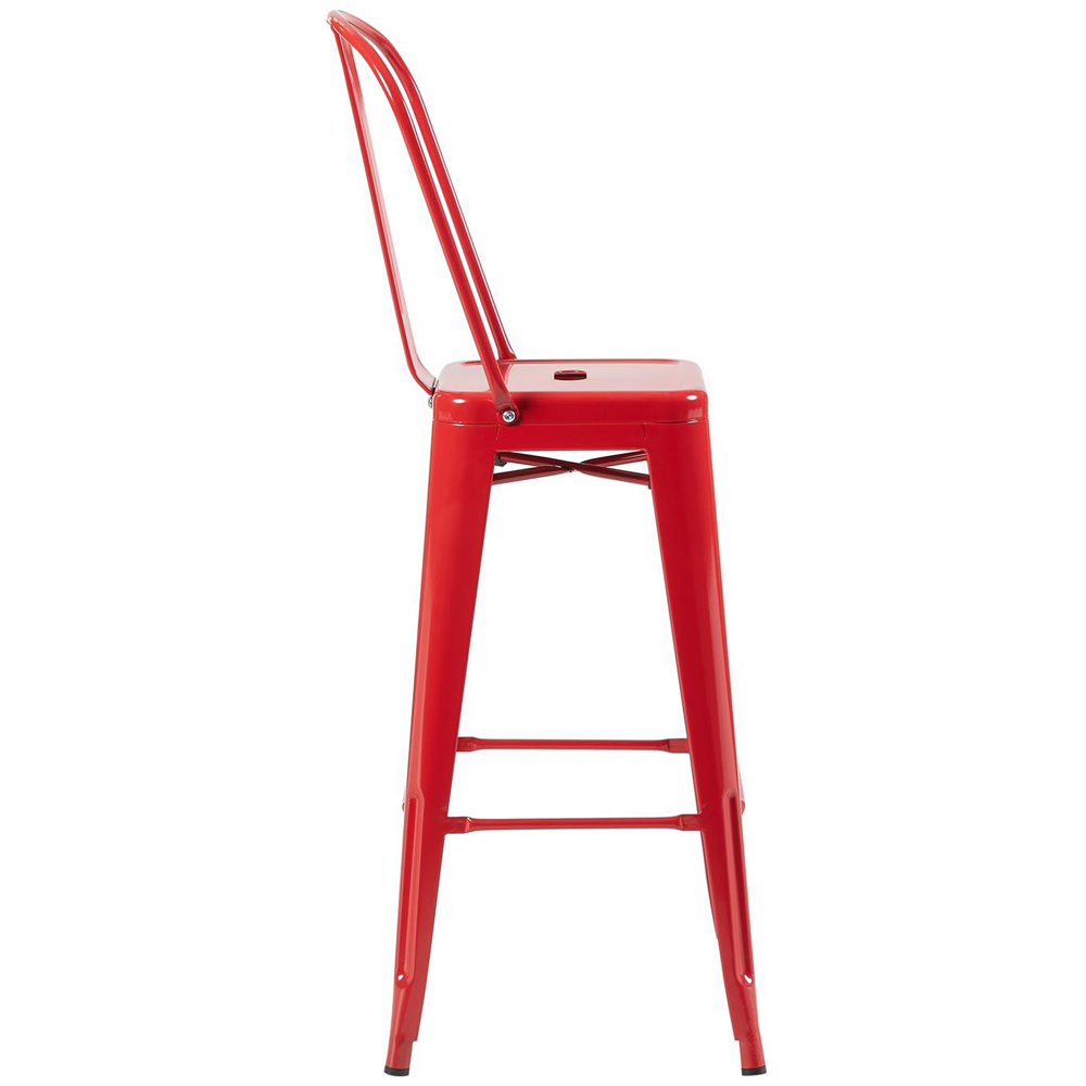 FWStyle Red Gloss Metal Bar Chair 4 Pack Image 3