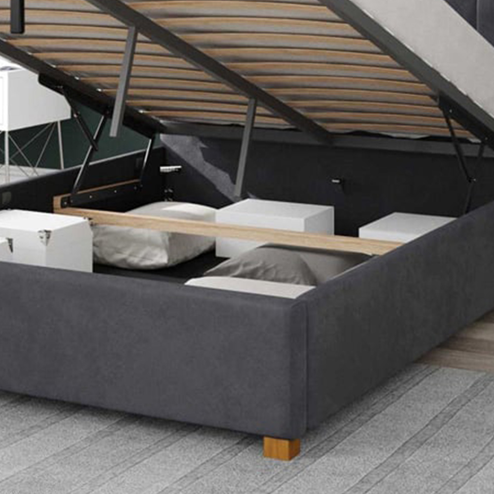 Aspire Hepburn Super King Steel Plush Velvet Ottoman Bed Image 3