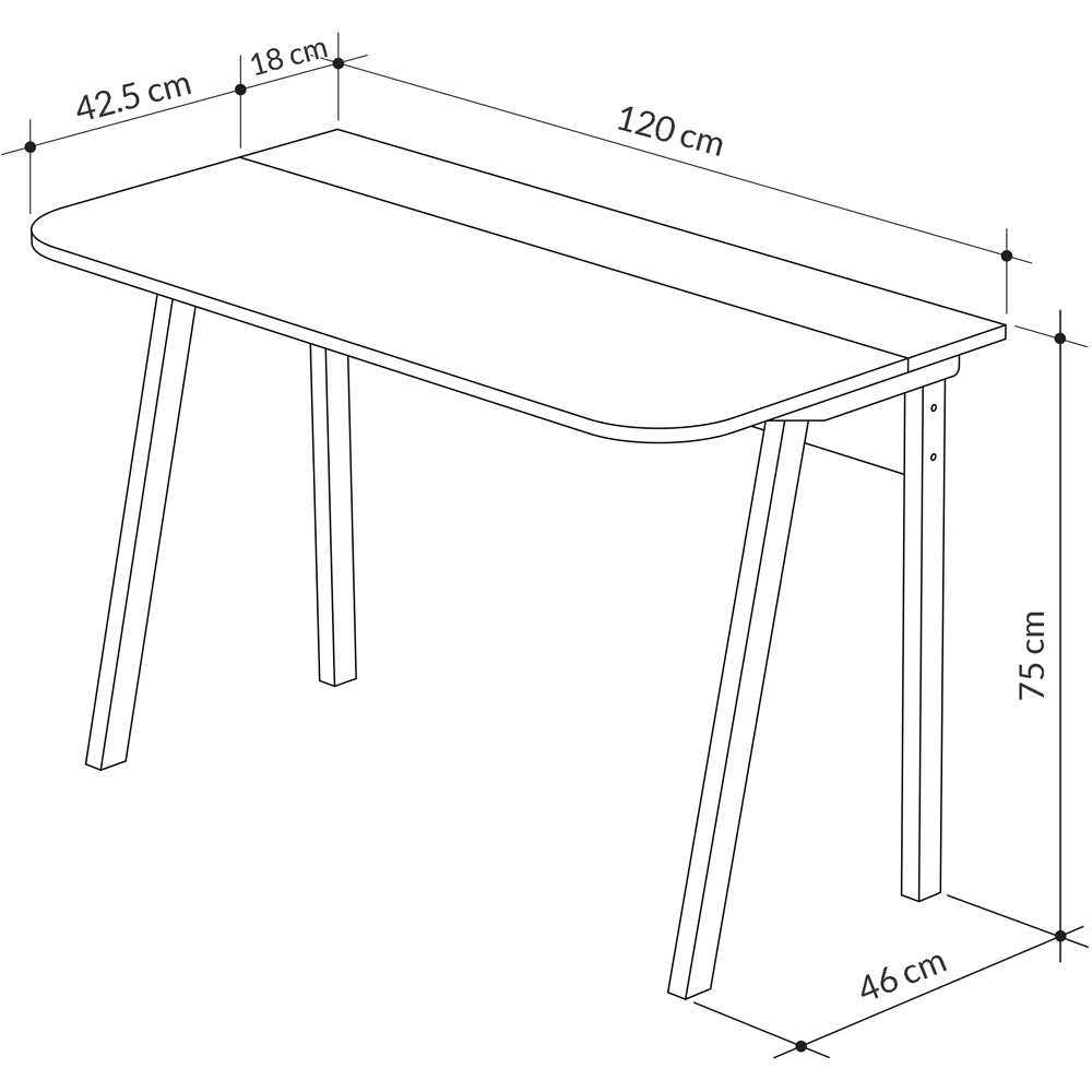 Decortie Luton Computer Desk White Image 6