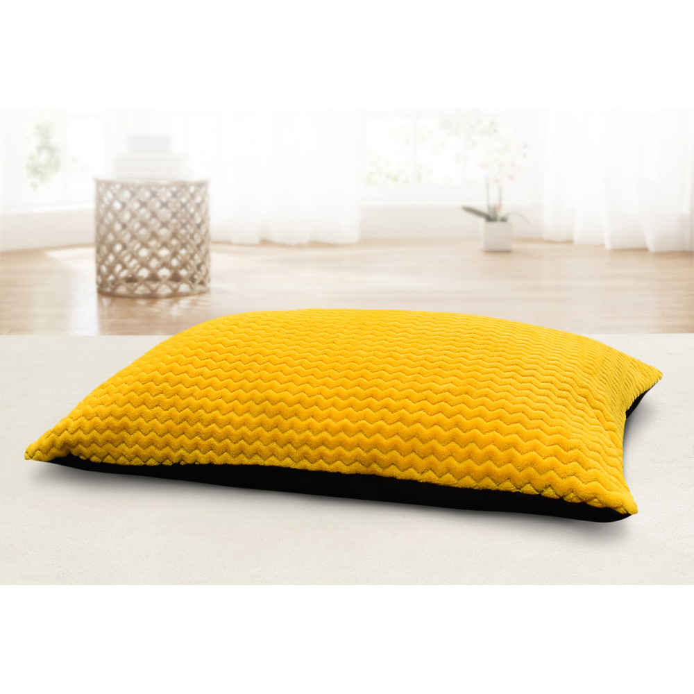 Velosso Ochre Chevron Pattern Textured Non-Slip Floor Cushion 58 x 85cm Image 2