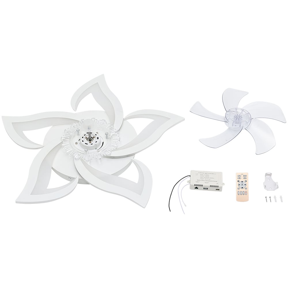 Living and Home Flower Design Ceiling Fan Light with Remote Control and Bluetooth 27 inch Image 6