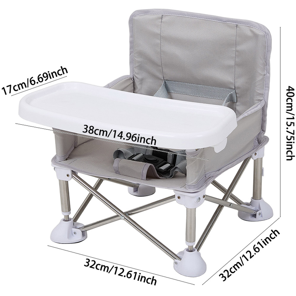 H&O Direct Grey Oxford Cloth Folding High Chair Image 6