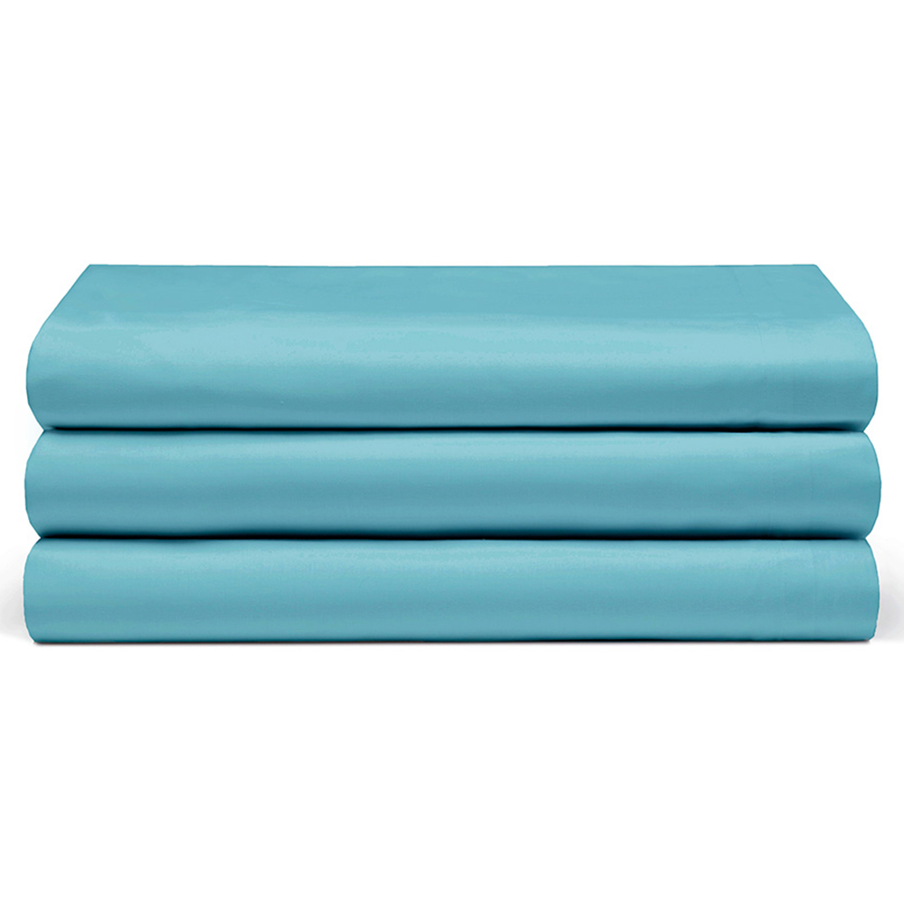 Serene Single Teal Flat Bed Sheet Image 1