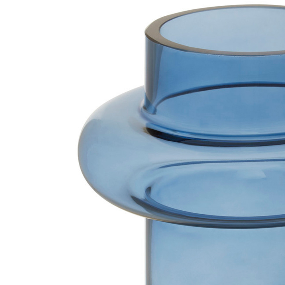 Premier Housewares Blue Cabrina Glass Vase Image 6