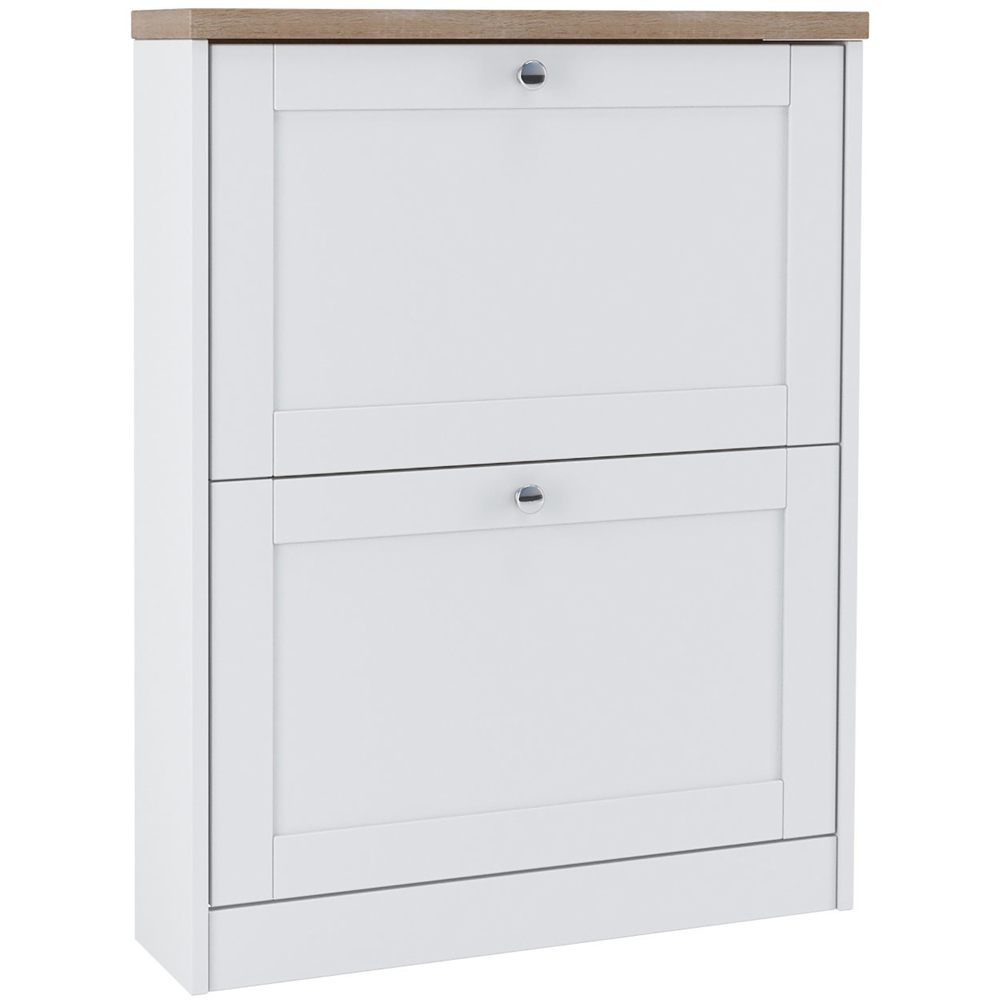 Loft24 HEIDE 2 Flap Door White Sonoma Oak Shoe Chest Image 2