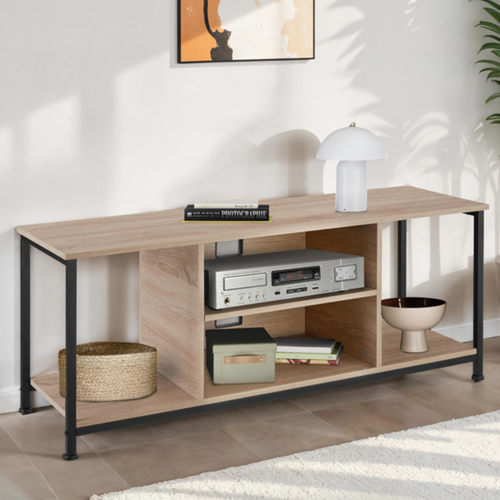 Tectake 4 Shelf Sonoma Oak TV Stand Image 1