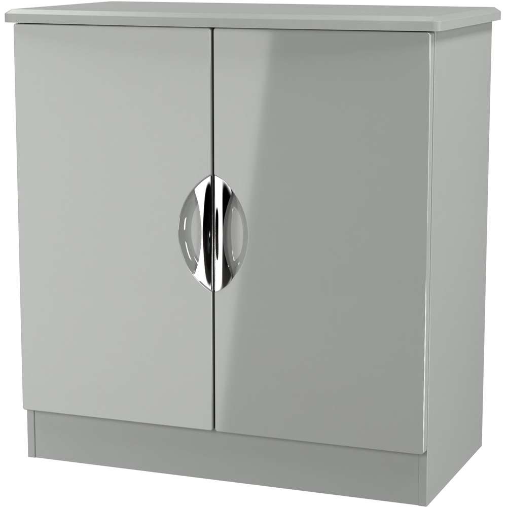 Crowndale Camden 2 Door Grey Gloss and Dusk Grey Storage Cabinet Ready Assembled Image 4