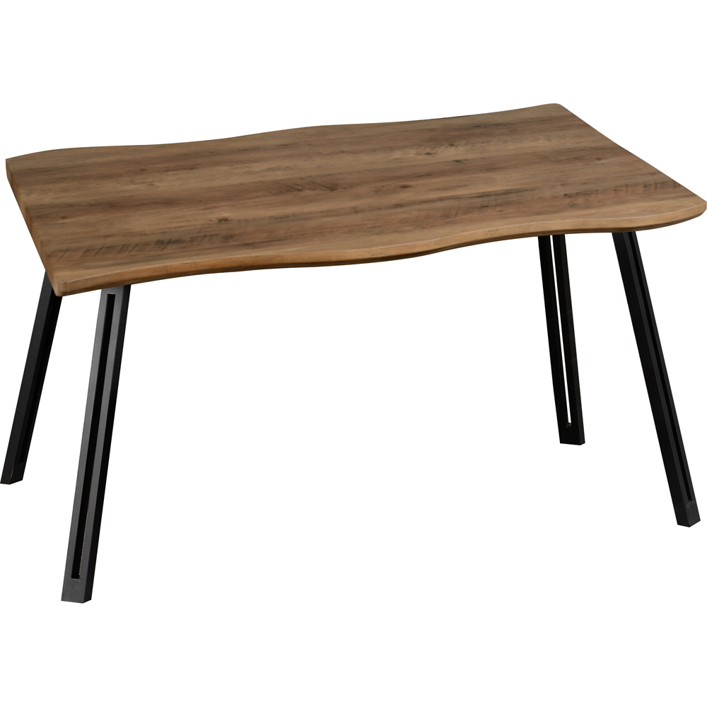 Seconique Quebec Wave Lukas 4 Seater Dining Set Medium Oak and Sapphire Blue Image 6