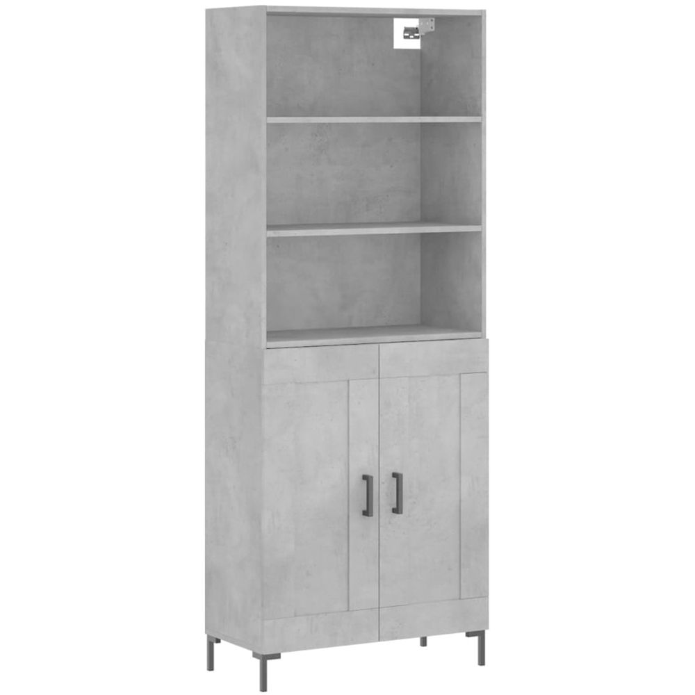 vidaXL 2 Door 3 Shelf Concrete Grey Wooden Cabinet Image 2