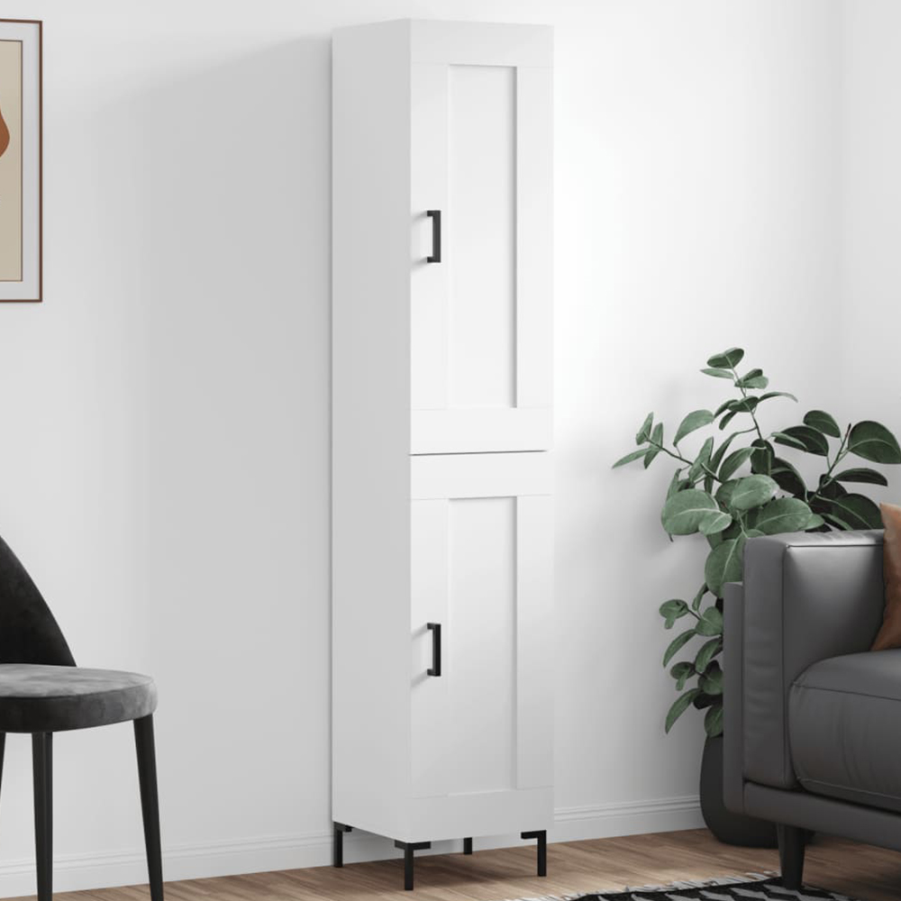 vidaXL 2 Door White Highboard Image 1