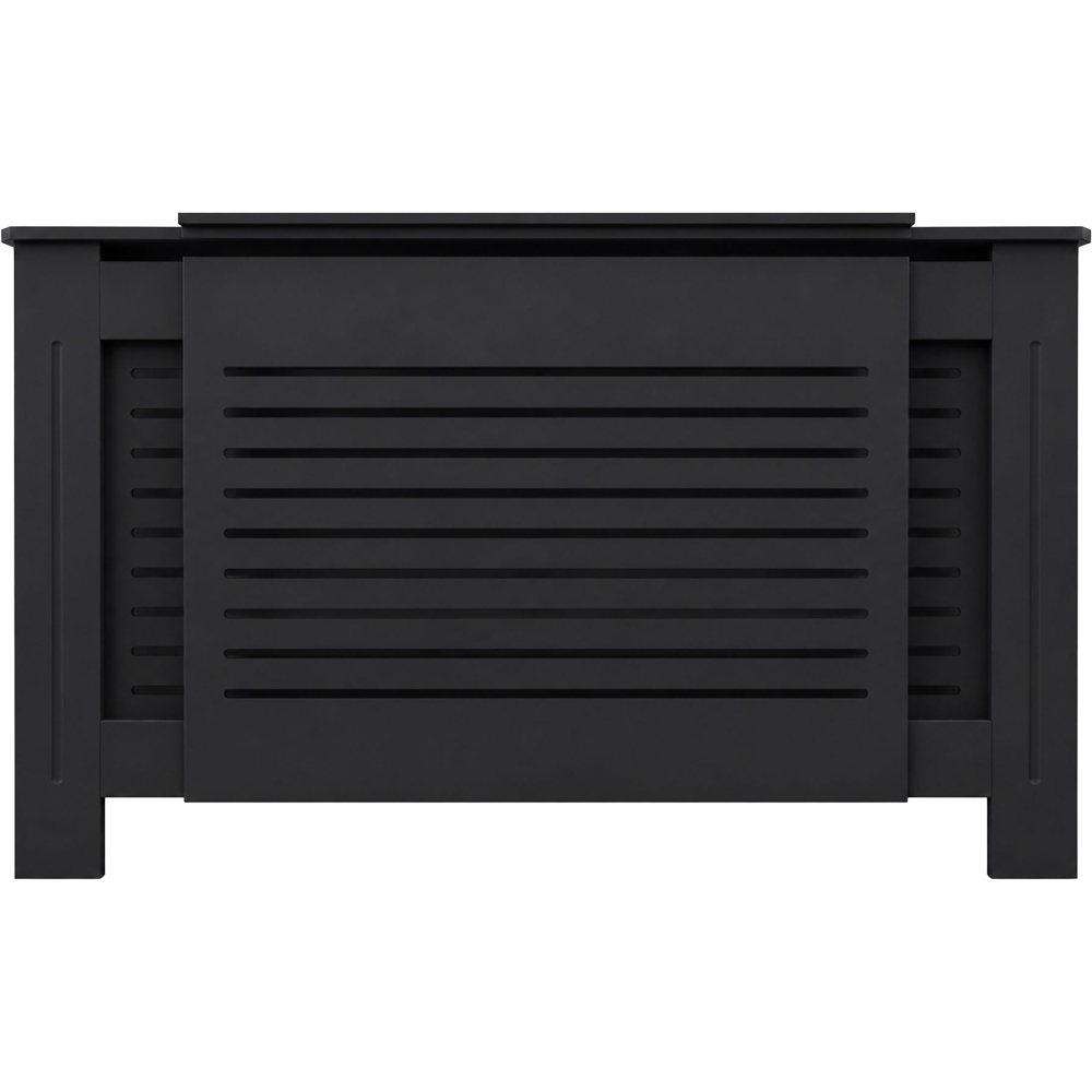 Caecus Black Horizontal Slat Radiator Cover 815 x 1400-2030 x 190mm Image