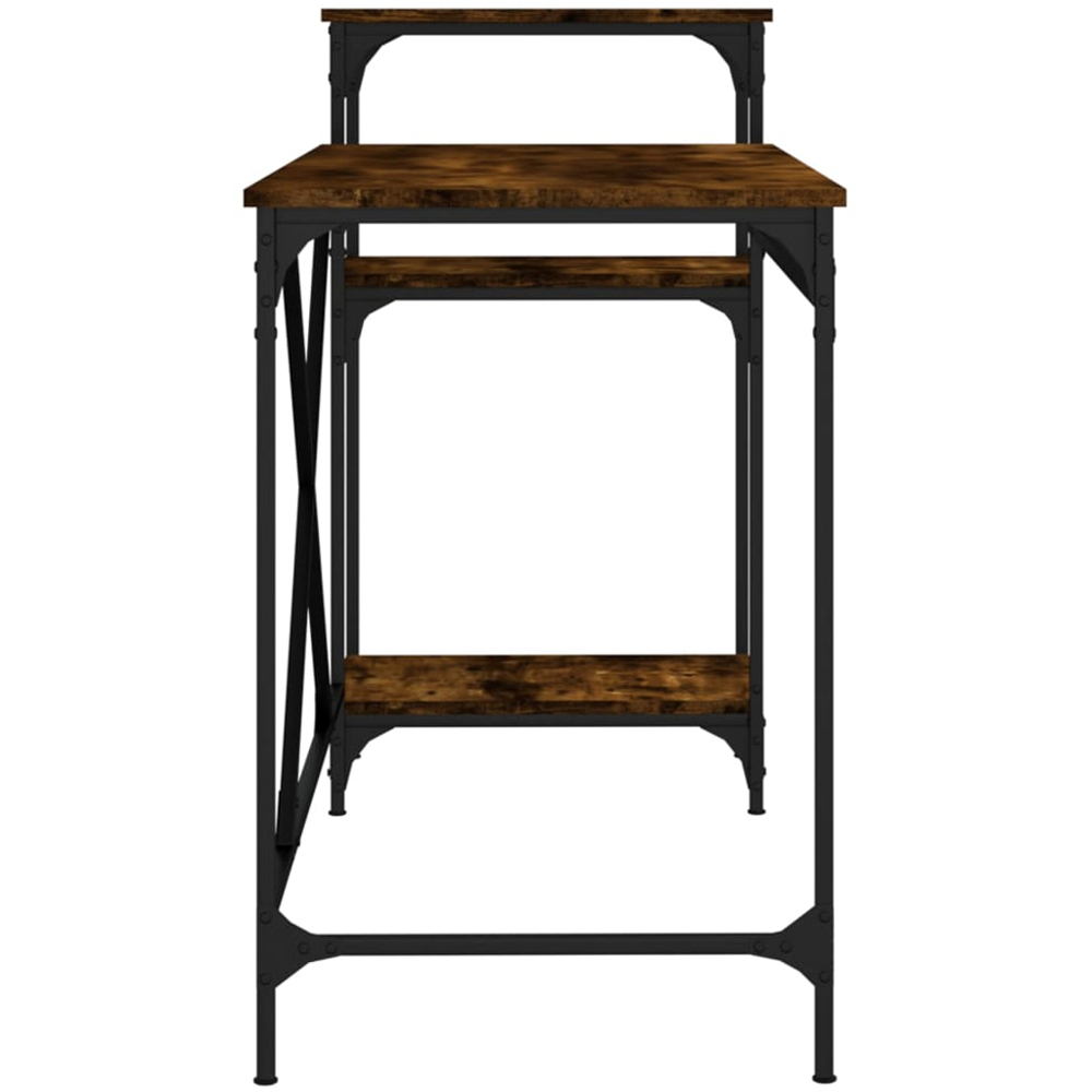 vidaXL 3 Shelf Desk Smoked Oak Image 5