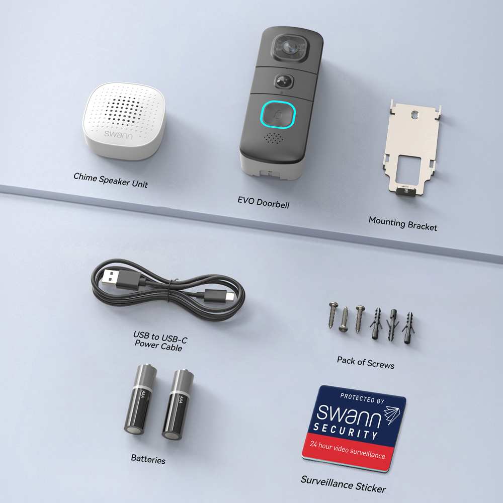 Swann EVO HD Wireless 140 Degree View Angle Wi-Fi Video Doorbell and Chime with 2 Way Audio 32GB Image 6