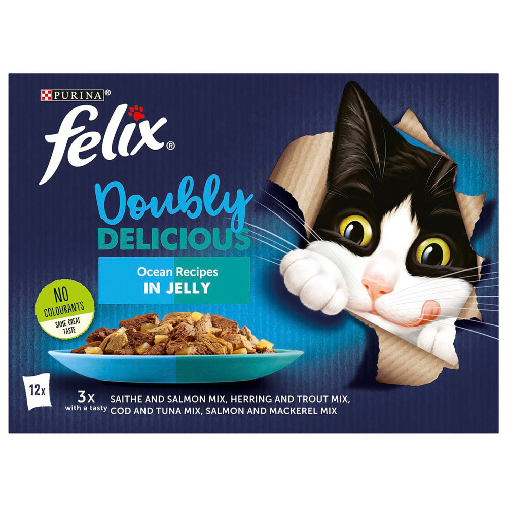 Felix As Good As It Looks Doubly Delicious Ocean Recipes Cat Food 12 x 100g Image 1