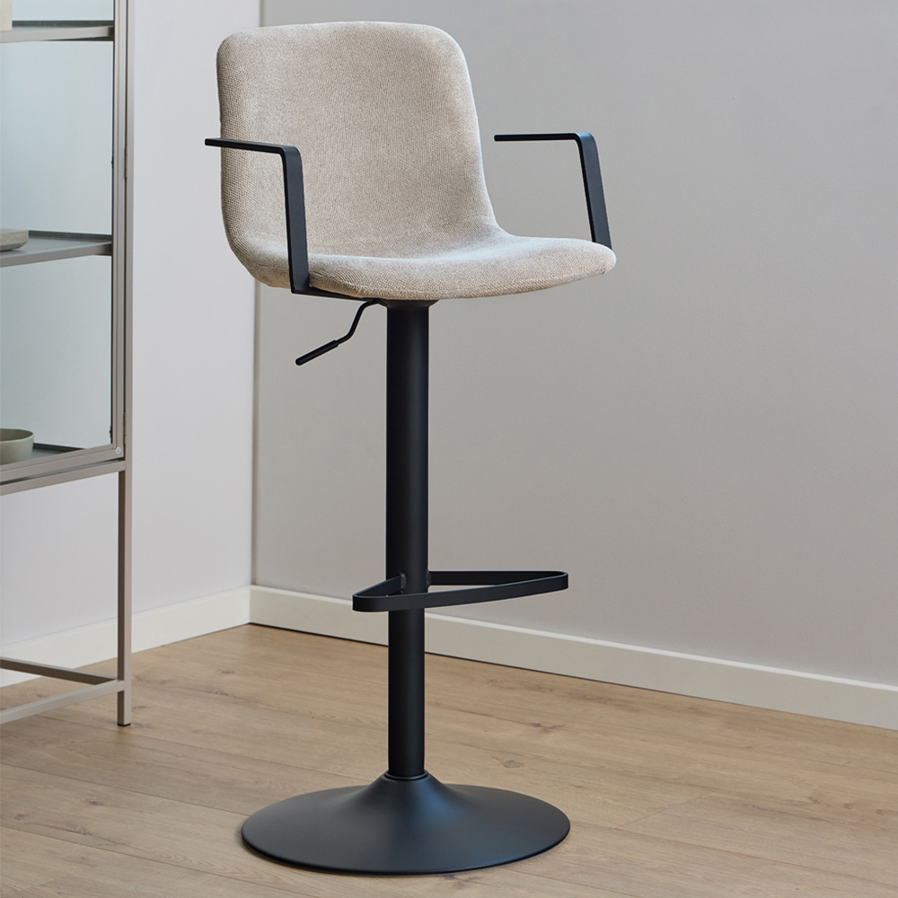 Florence Pablo Beige Swivel Bar Stool Set of 2 Image 1