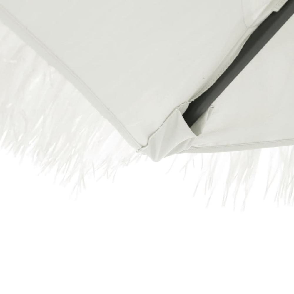 vidaXL White Straw Top Garden Parasol with Steel Pole 2.8m Image 6
