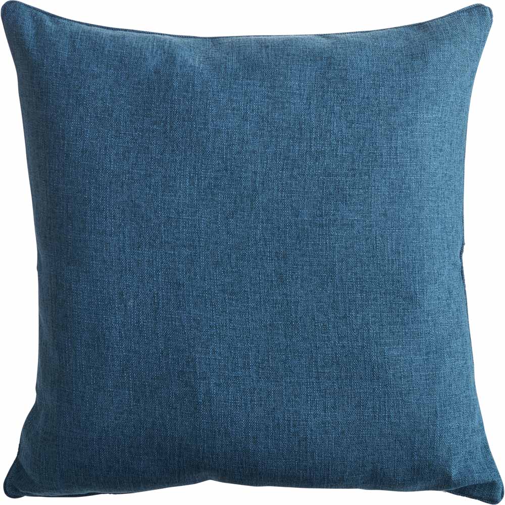 Wilko Teal Faux Linen Cushion 55 x 55cm Image 1