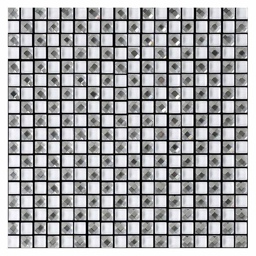 House of Mosaics Jewel White Self Adhesive Mosaic Tile Image 2