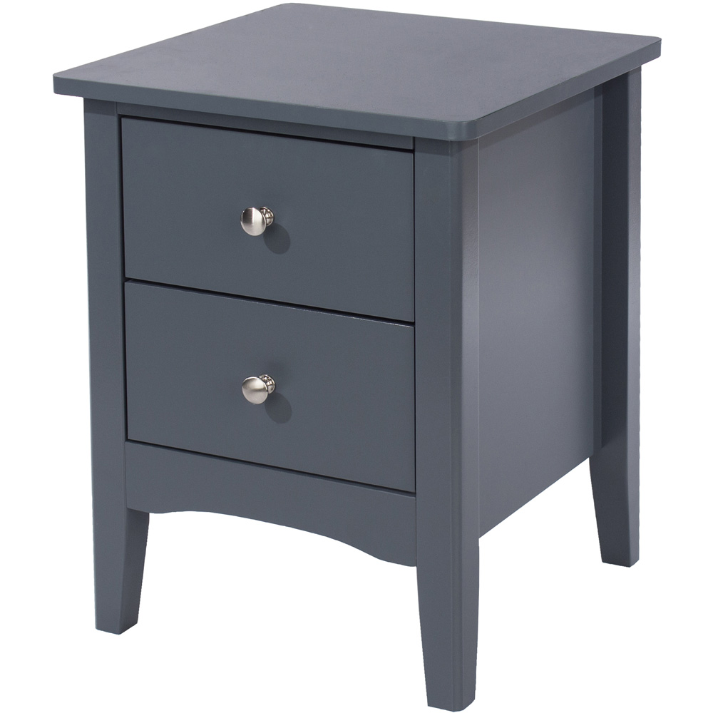 Como 2 Drawer Midnight Blue Petite Bedside Table Image 2