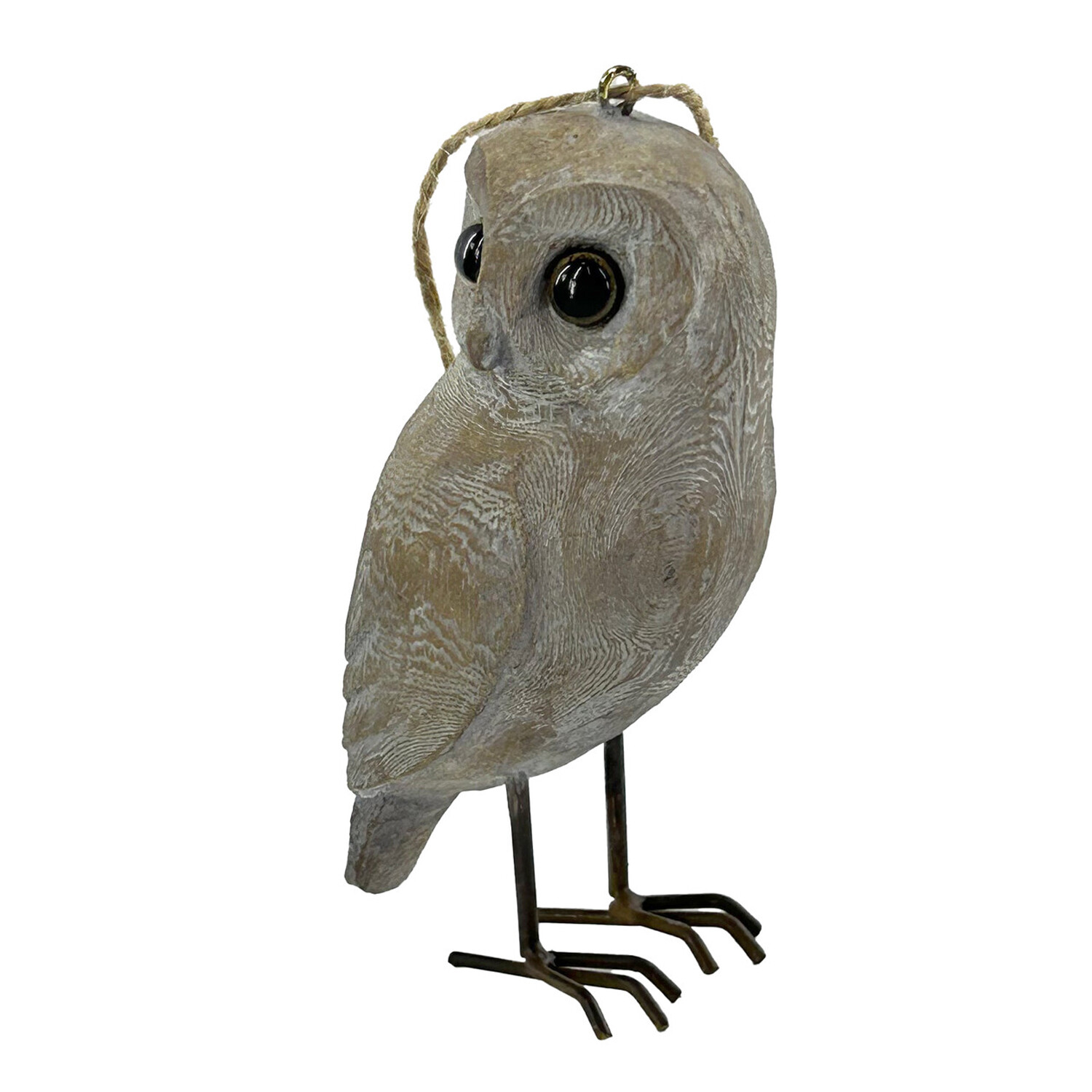 Wood Effect Carved Owl Standing Decoration Image 6