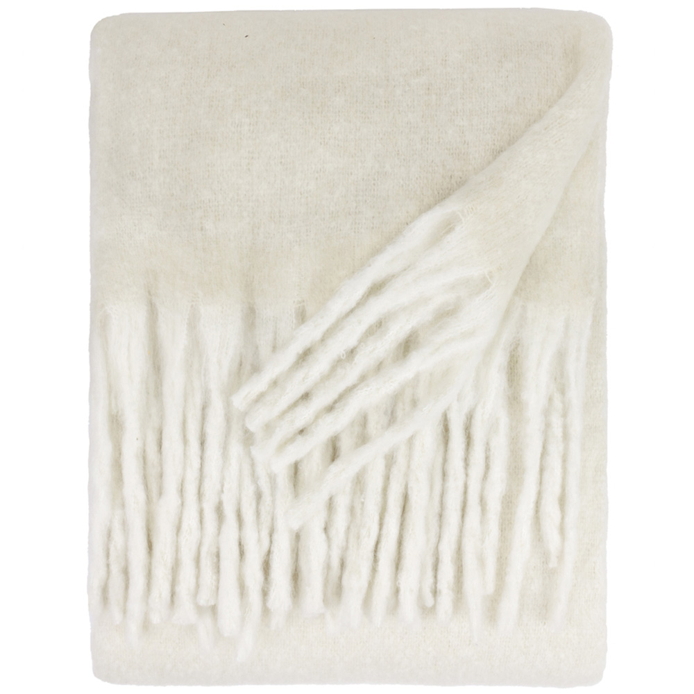Furn Ecru Cosy Woven Tasselled Throw 140 x 180cm Image 3