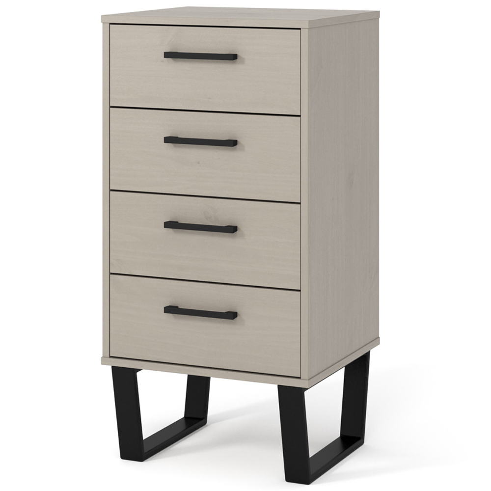 Core Products Texas 4 Drawer Grey Waxed Pine Narrow Chest of Drawers Image 2