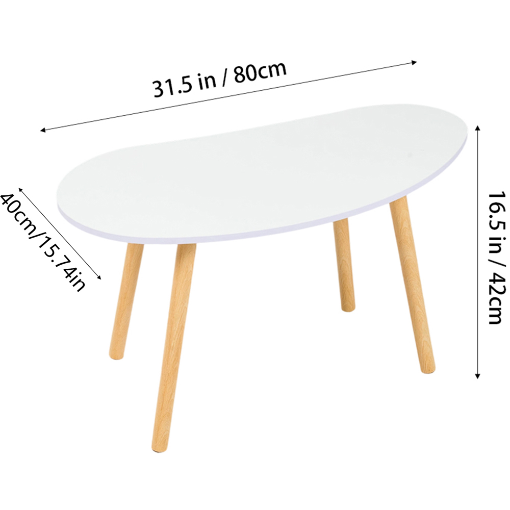 Living and Home White Mango Shaped Coffee Table Image 9