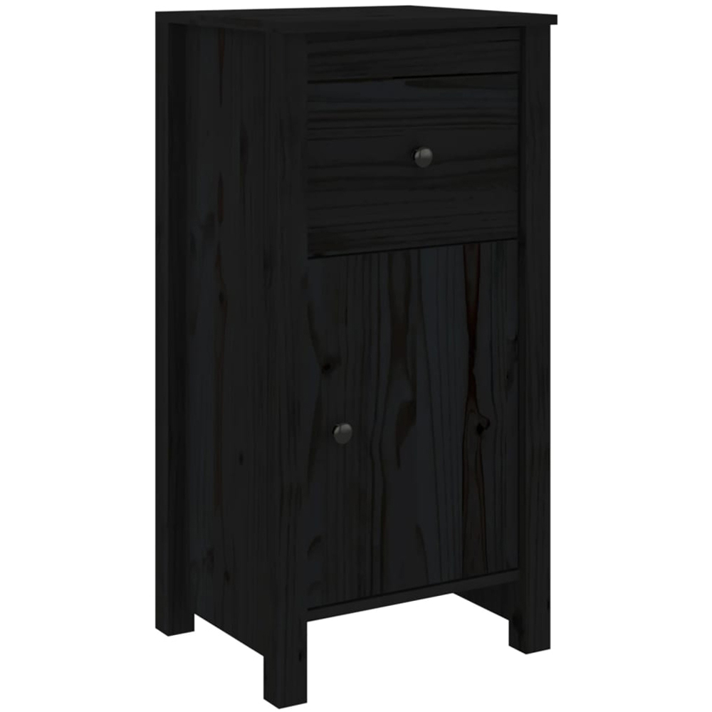 vidaXL Single Door Single Drawer Wooden Sideboard Set of 2 Image 7
