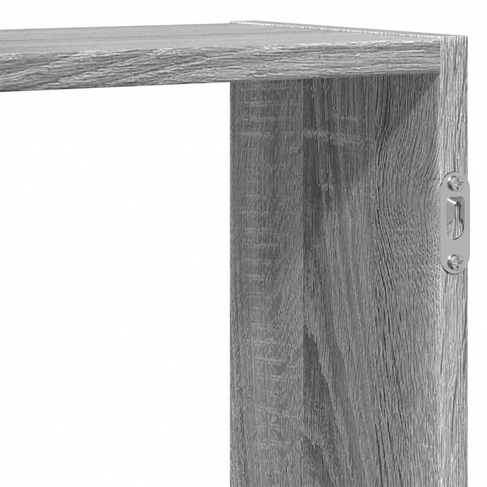 vidaXL 8 Shelf Grey Sonoma Floating Wall Shelf Image 7