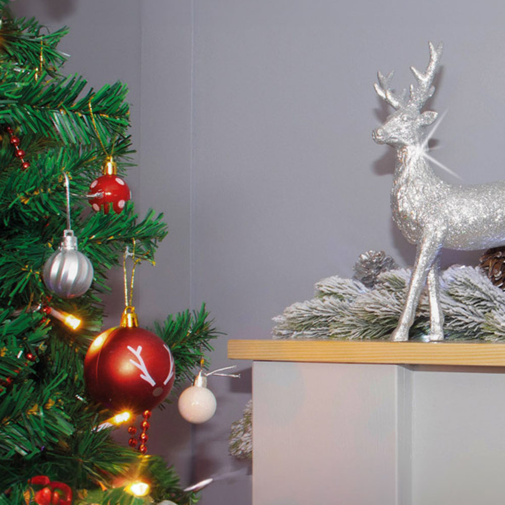 St Helens Gold Glitter Reindeer Christmas Decoration Image 4