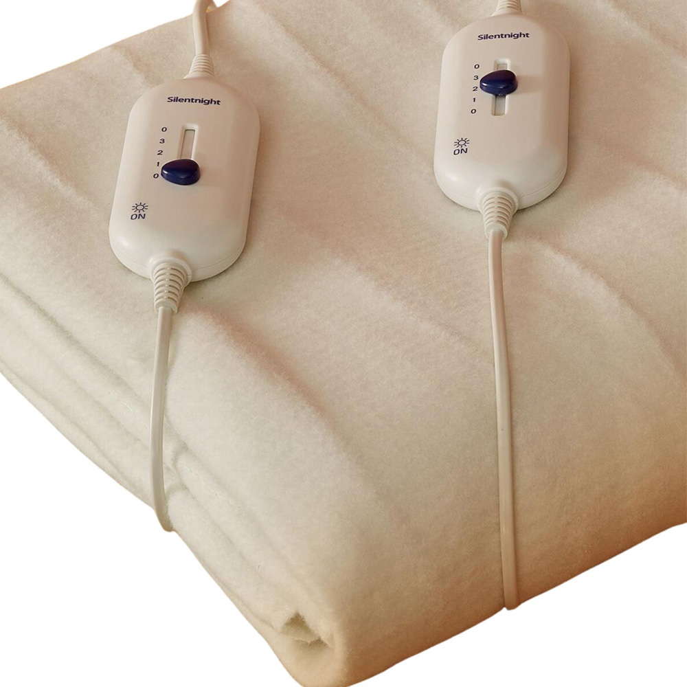 Silent Night Yours & Mine King Size White Soft Fleece Electric Blanket Image 2