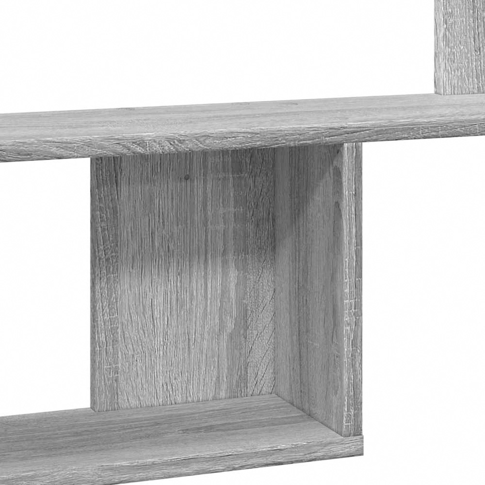 vidaXL 3 Shelf Grey Sonoma Floating Wall Shelf Image 6