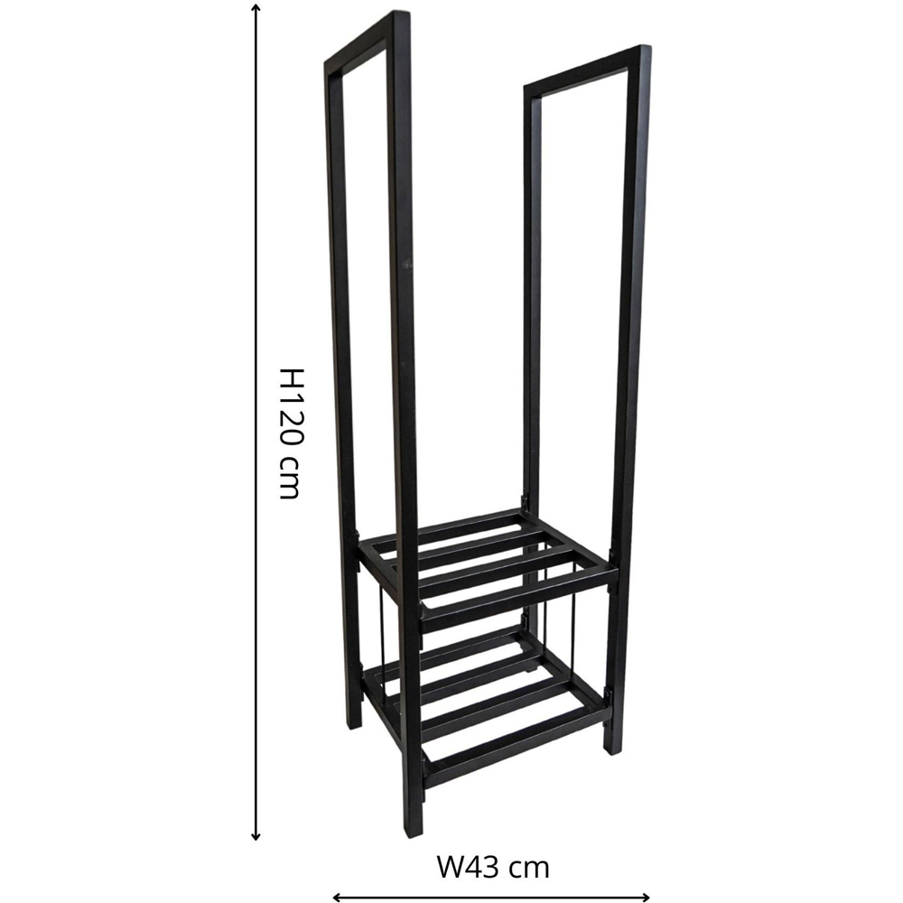 Ivyline 2 Shelf Black Steel Tall Square Log Holder 120cm Image 6