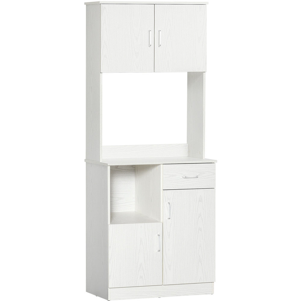 Portland 4 Door Single Drawer White Kitchen Storage Cabinet Image 2