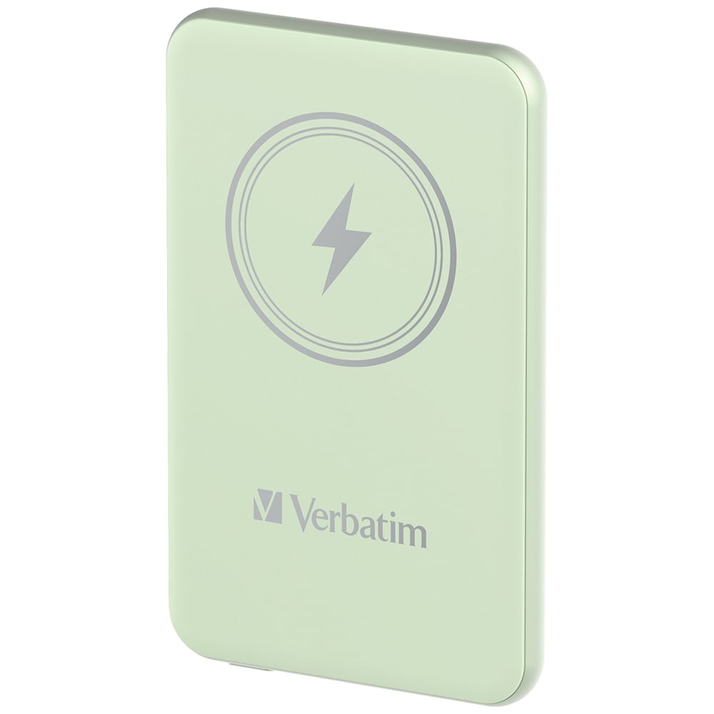 Verbatim Charge N Go Magnetic Wireless Power Bank Green 5000mAh Image 1