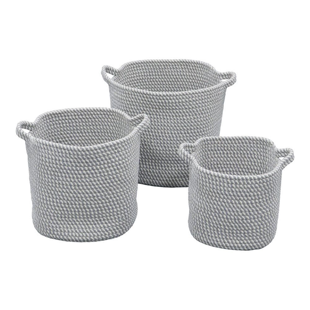JVL Edison Set of 3 Cotton Rope Storage Baskets Image 1