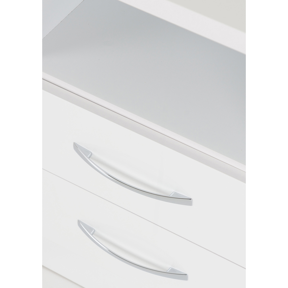 Seconique Nevada 2 Drawer White Gloss Bedside Table Image 5