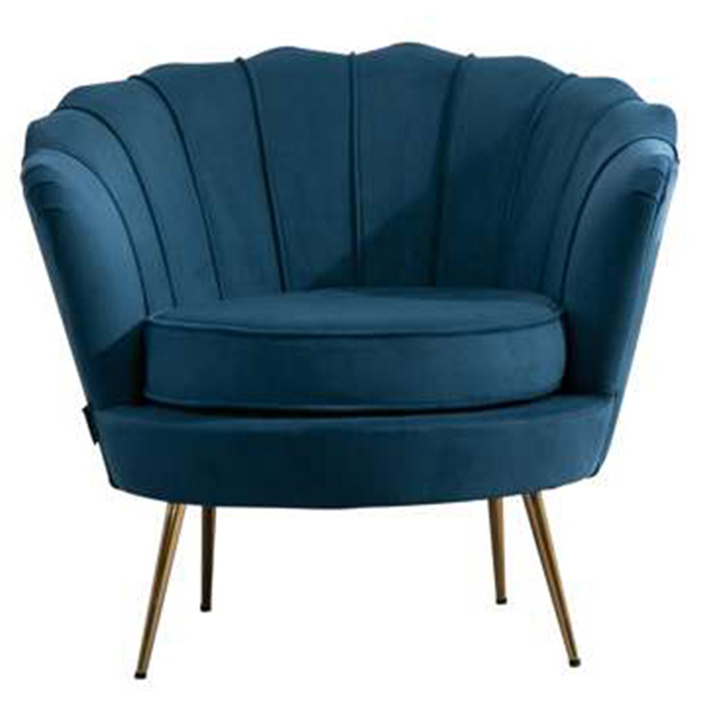 Ariel Blue and Gold Fabric Accent Chair Image 3