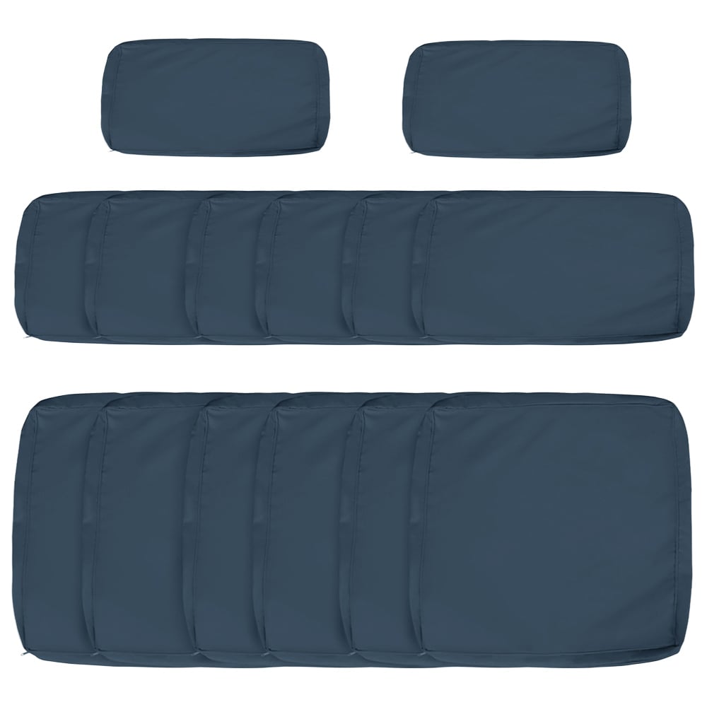 Outsunny 6 Seater Blue Garden Sofa Set Cover 14 Pack Image 1