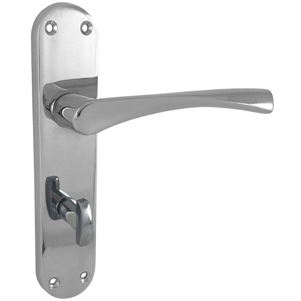 Golden Grace Polished Chrome Astrid Bathroom Door Handle Set Image