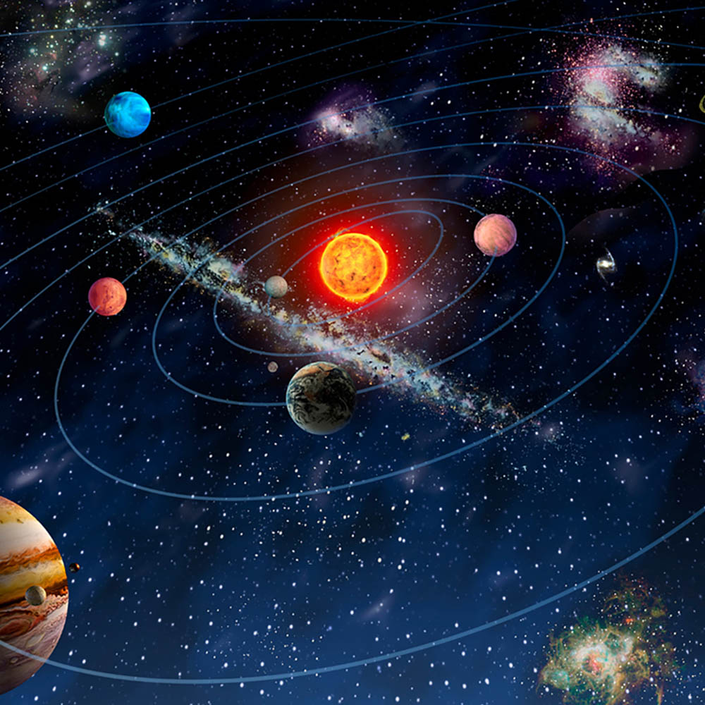 Origin Murals Solar System Multicolour Wall Mural Image 2