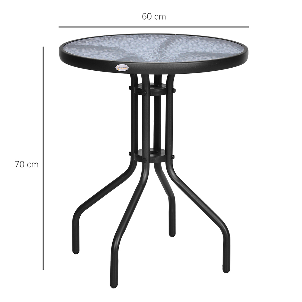 Outsunny Round Glass Bistro Table Image 6