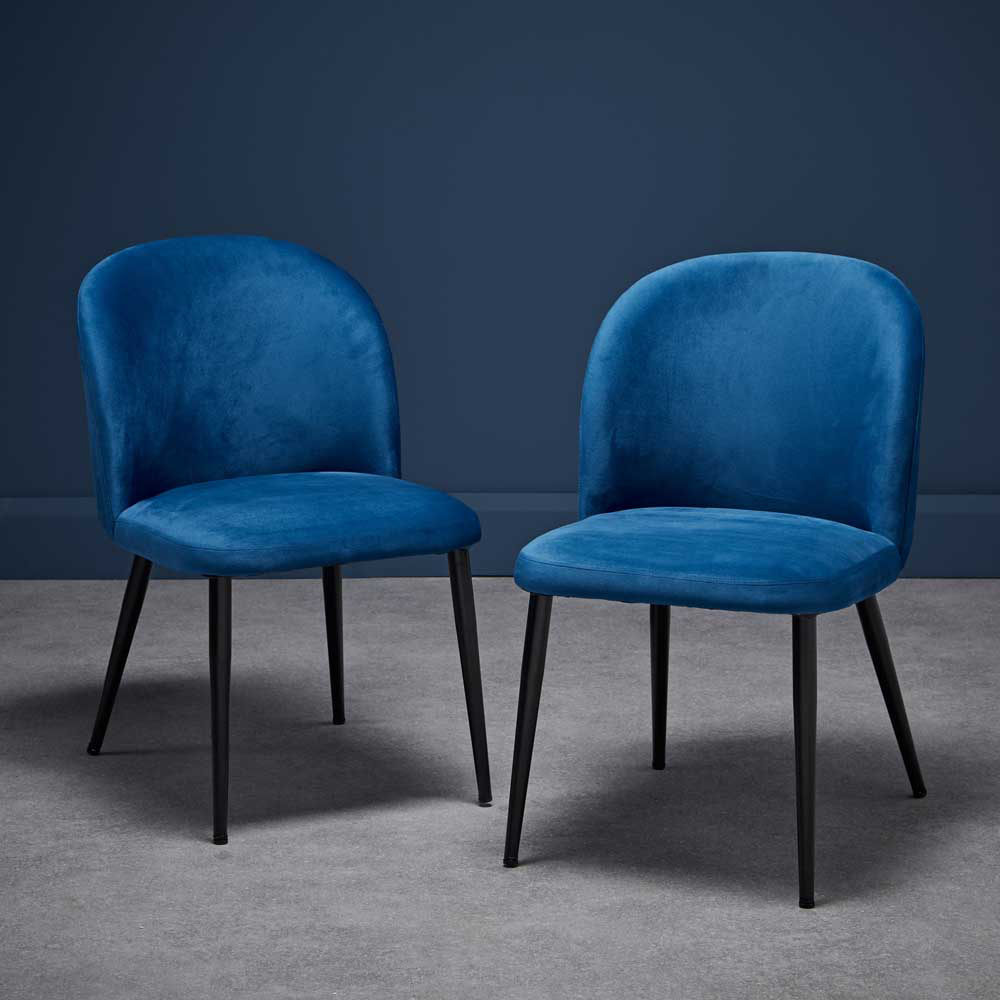 Zara Set of 2 Blue Dining Chair Image 5