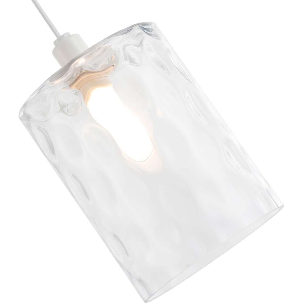 Happy Homewares Rectangular Hammered Clear Glass Pendant Lamp Shade Image 3