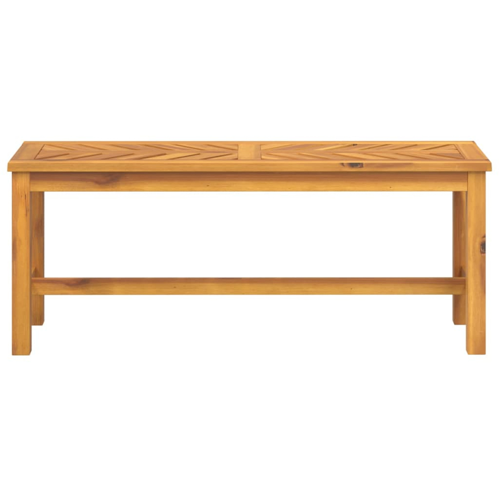 vidaXL 2 Seater Solid Wood Acacia Fishbone Slatted Garden Bench Image 3