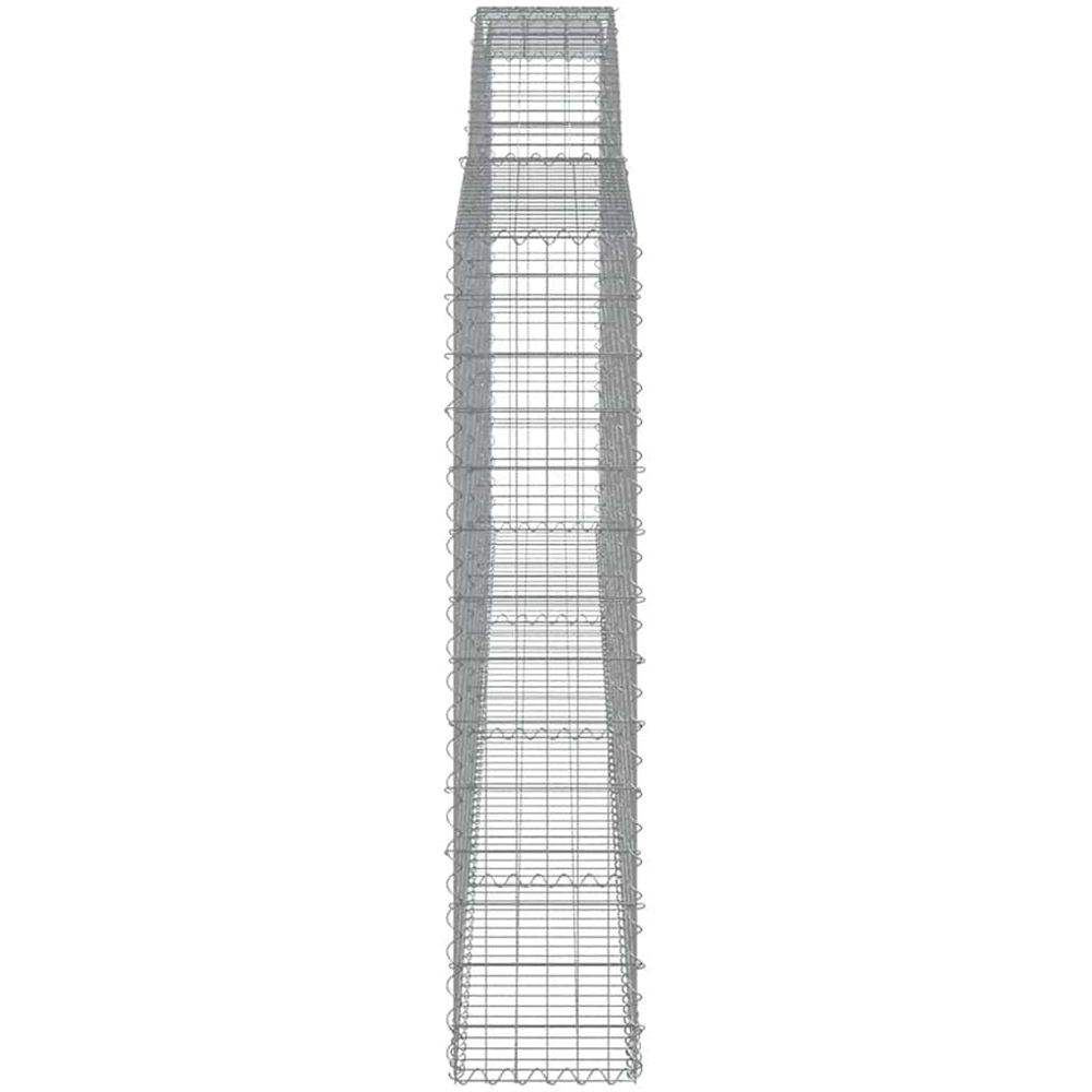 vidaXL Silver Galvanised Iron Arched Gabion Basket 400 x 30 x 140/160cm 6 Pack Image 3